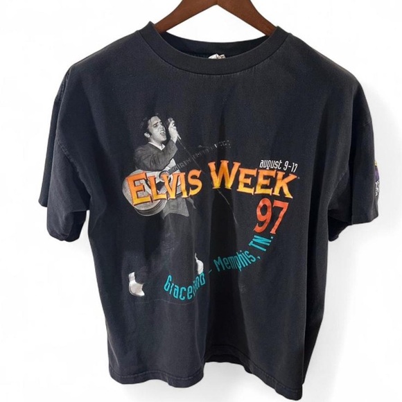 Other - VTG 1997 Men’s Elvis Week Memphis, TN Black Graphic T-Shirt Size Large